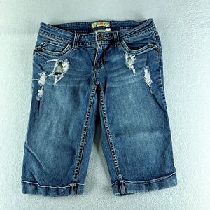 YMI Womens Capri Jeans Blue Tag Size 7 (30x13.5) Low Rise Stretch Denim